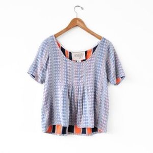 Ace & Jig Shop tee in Dutch Blue textile, Size XS